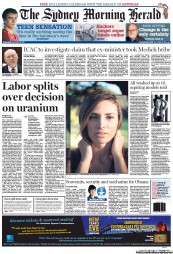 Sydney Morning Herald (Australia) Newspaper Front Page for 16 November 2011