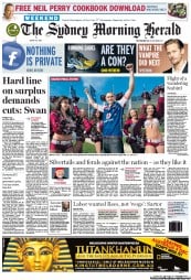 Sydney Morning Herald (Australia) Newspaper Front Page for 1 October 2011