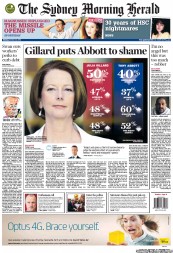 Sydney Morning Herald (Australia) Newspaper Front Page for 22 October 2012