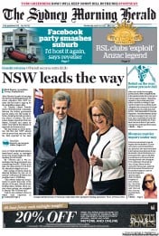 Sydney Morning Herald (Australia) Newspaper Front Page for 24 April 2013
