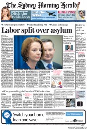 Sydney Morning Herald (Australia) Newspaper Front Page for 2 September 2011
