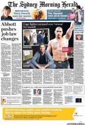 Sydney Morning Herald (Australia) Newspaper Front Page for 30 August 2011