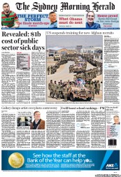 Sydney Morning Herald (Australia) Newspaper Front Page for 3 September 2012