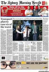 Sydney Morning Herald (Australia) Newspaper Front Page for 4 September 2012