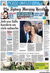Sydney Morning Herald (Australia) Newspaper Front Page for 5 November 2011