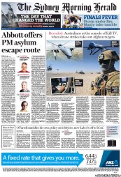 Sydney Morning Herald (Australia) Newspaper Front Page for 5 September 2011