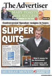 The Advertiser (Australia) Newspaper Front Page for 10 October 2012