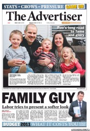 The Advertiser (Australia) Newspaper Front Page for 10 June 2011