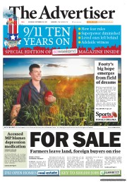 The Advertiser (Australia) Newspaper Front Page for 10 September 2011