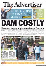 The Advertiser (Australia) Newspaper Front Page for 12 September 2011