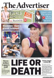 The Advertiser (Australia) Newspaper Front Page for 13 September 2011
