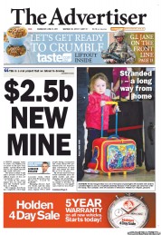 The Advertiser (Australia) Newspaper Front Page for 15 June 2011