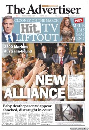 The Advertiser (Australia) Newspaper Front Page for 17 November 2011