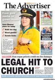 The Advertiser (Australia) Newspaper Front Page for 18 August 2012