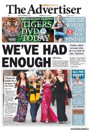 The Advertiser (Australia) Newspaper Front Page for 18 September 2012