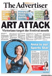 The Advertiser (Australia) Newspaper Front Page for 19 November 2011
