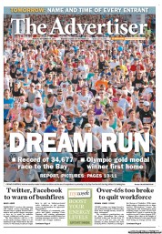 The Advertiser (Australia) Newspaper Front Page for 19 September 2011