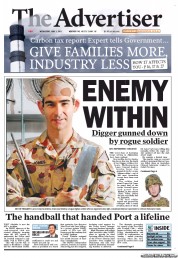 The Advertiser (Australia) Newspaper Front Page for 1 June 2011