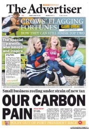 The Advertiser (Australia) Newspaper Front Page for 20 August 2012