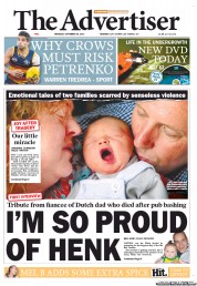 The Advertiser (Australia) Newspaper Front Page for 20 September 2012