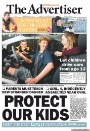 The Advertiser (Australia) Newspaper Front Page for 21 August 2012
