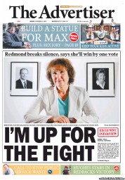 The Advertiser (Australia) Newspaper Front Page for 22 October 2012