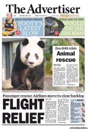 The Advertiser (Australia) Newspaper Front Page for 22 June 2011