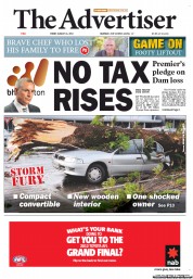 The Advertiser (Australia) Newspaper Front Page for 24 August 2012