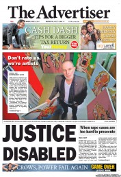 The Advertiser (Australia) Newspaper Front Page for 27 June 2011