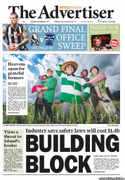 The Advertiser (Australia) Newspaper Front Page for 29 September 2011