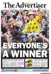 The Advertiser (Australia) Newspaper Front Page for 2 November 2011