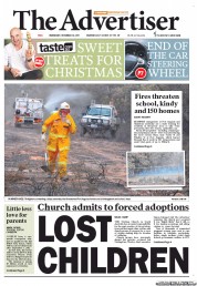 The Advertiser (Australia) Newspaper Front Page for 30 November 2011