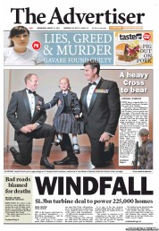 The Advertiser (Australia) Newspaper Front Page for 31 August 2011