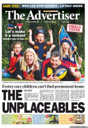 The Advertiser (Australia) Newspaper Front Page for 3 September 2012