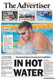 The Advertiser (Australia) Newspaper Front Page for 5 November 2011