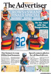 The Advertiser (Australia) Newspaper Front Page for 8 September 2012