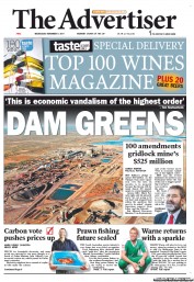 The Advertiser (Australia) Newspaper Front Page for 9 November 2011