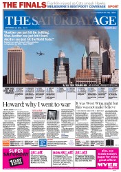 The Age (Australia) Newspaper Front Page for 10 September 2011