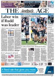 The Age (Australia) Newspaper Front Page for 12 September 2011