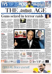 The Age (Australia) Newspaper Front Page for 13 September 2012