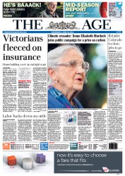 The Age (Australia) Newspaper Front Page for 15 June 2011
