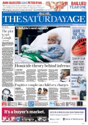 The Age (Australia) Newspaper Front Page for 19 November 2011