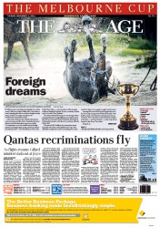 The Age (Australia) Newspaper Front Page for 1 November 2011