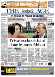 The Age (Australia) Newspaper Front Page for 21 August 2012