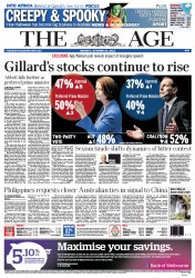 The Age (Australia) Newspaper Front Page for 22 October 2012