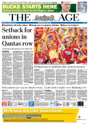 The Age (Australia) Newspaper Front Page for 22 November 2011