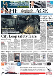 The Age (Australia) Newspaper Front Page for 22 September 2011