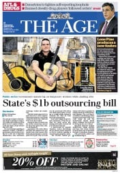 The Age (Australia) Newspaper Front Page for 24 April 2013