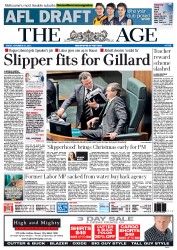 The Age (Australia) Newspaper Front Page for 25 November 2011