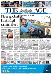 The Age (Australia) Newspaper Front Page for 27 June 2011